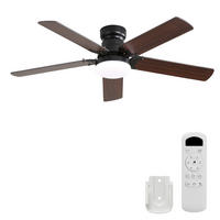 DECKENVENTILATOR DE-16192 106 cm flach mit LED & Fernbedienung - Schwarz, Holzwerkstoff (106.6/106.6/49cm) - ComfortXL