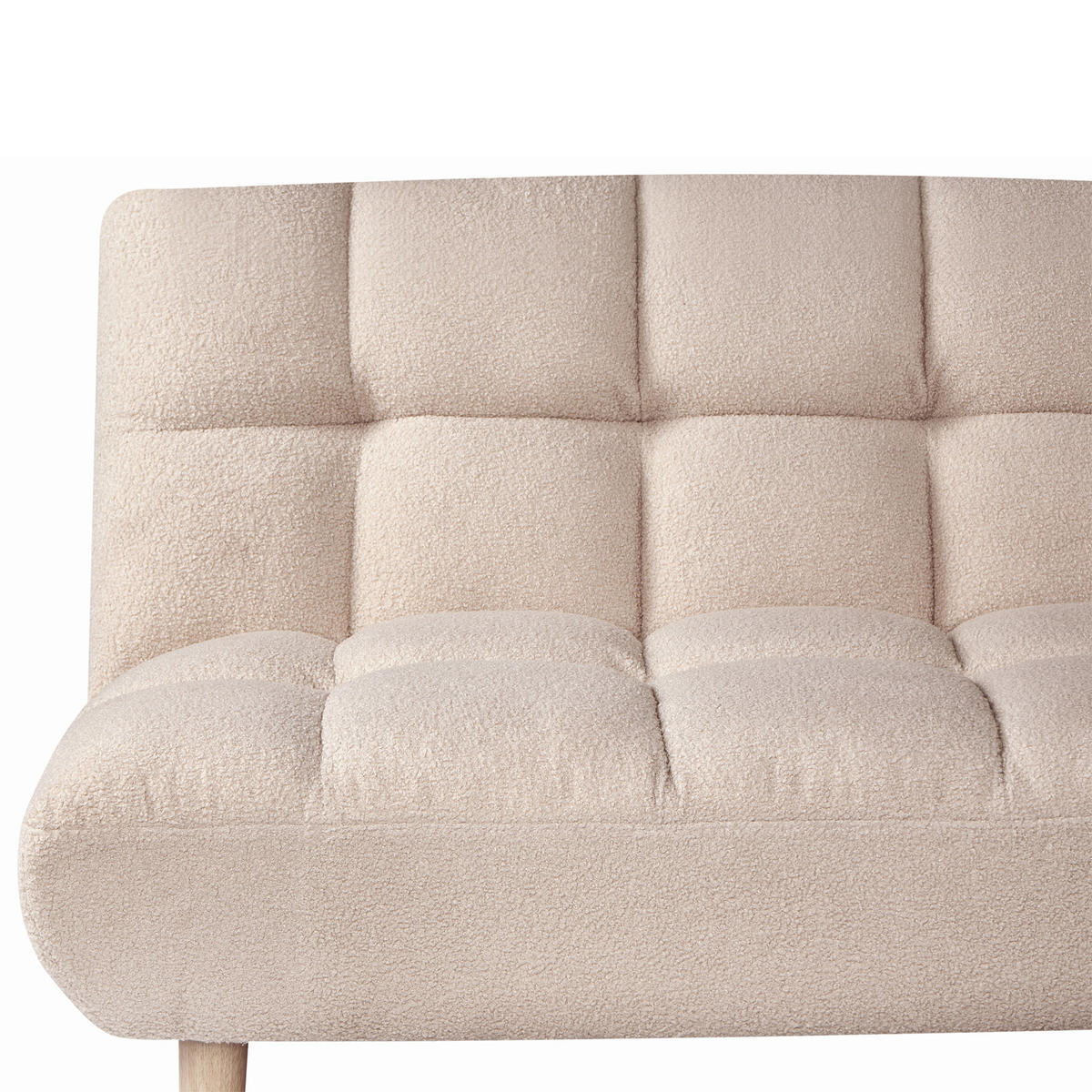 SCHLAFSOFA 2-Sitzer Bouclé Beige Risor - Beige/Braun, Textil (190/83/90cm) - Beliani
