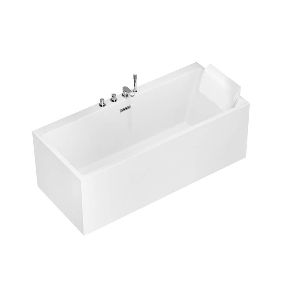 BADEWANNE AMBER - Ausführung: Ohne Whirlpool Funktion - Weiß, Kunststoff (58/80/170cm) - Home Deluxe