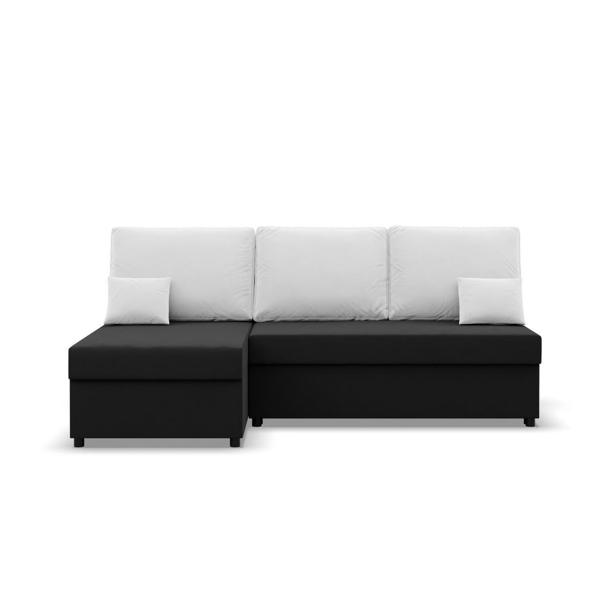 ECKSOFA MIT SCHLAFFUNKTION KEMI Schwarz/Weiß - Schwarz/Weiß, Textil (135/201cm) - Mebligo