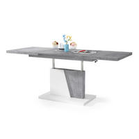COUCHTISCH rechteckig Beton - Weiß ausziehbar höhenverstellbar - Hellgrau/Weiß, Holzwerkstoff (70/120/60cm) - designimpex