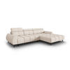 ELEKTRISCHES-ECKSOFA rechts Alyse aus strukturiertem Stoff leichtes beige 5 Sitzplätze - Beige, Textil (188/295cm) - Micadoni