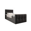 BOXBETT MANHATTAN mit Matratze H3, Bonell und Topper 100x200 Monolith 92 - Grau, Textil (100/200cm) - Bedante