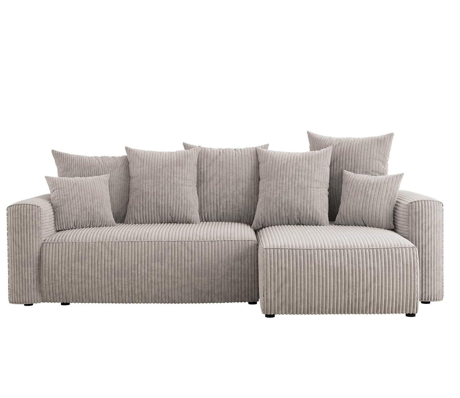 ECKSOFA DAVE L - Creme/Schwarz, Holzwerkstoff (238/87cm) - Meblini