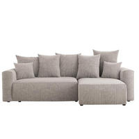 ECKSOFA DAVE L - Creme/Schwarz, Holzwerkstoff (238/87cm) - Meblini