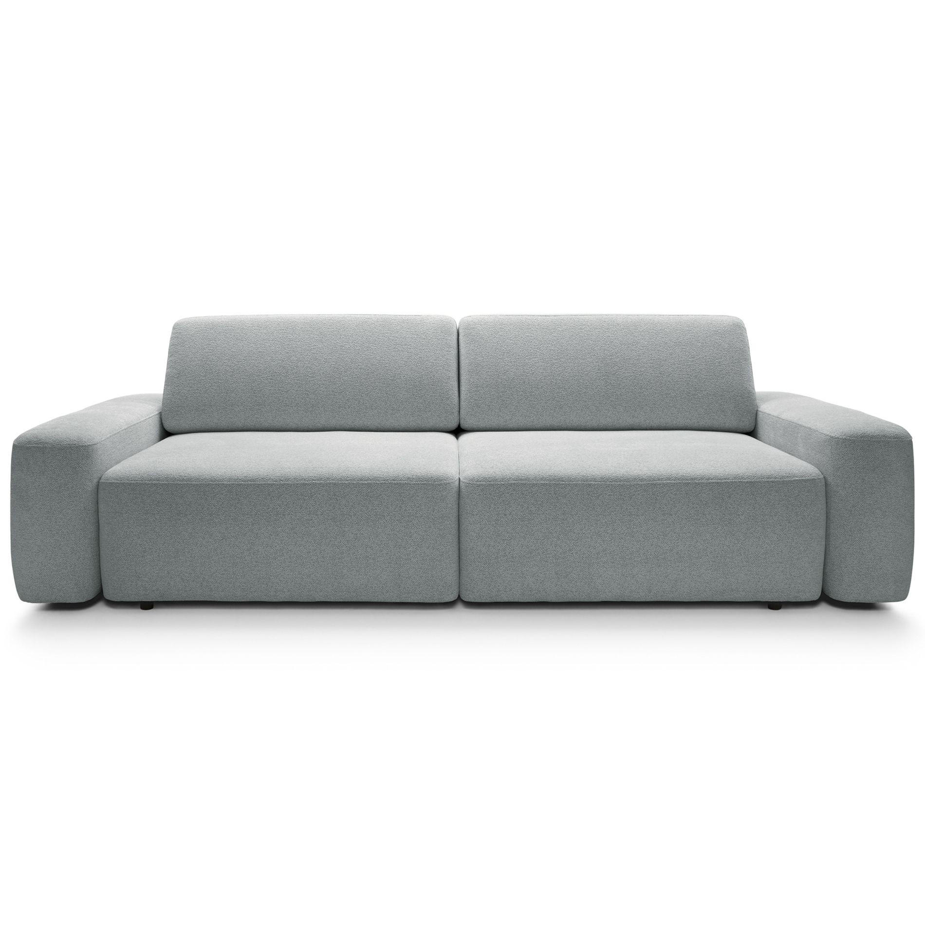 3-SITZER SOFA Baleo Hellgrau Chenille-Bezug - Hellgrau/Schwarz, Kunststoff/Textil (257/82/105cm) - Selsey