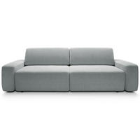3-SITZER SOFA Baleo Hellgrau Chenille-Bezug - Hellgrau/Schwarz, Kunststoff/Textil (257/82/105cm) - Selsey