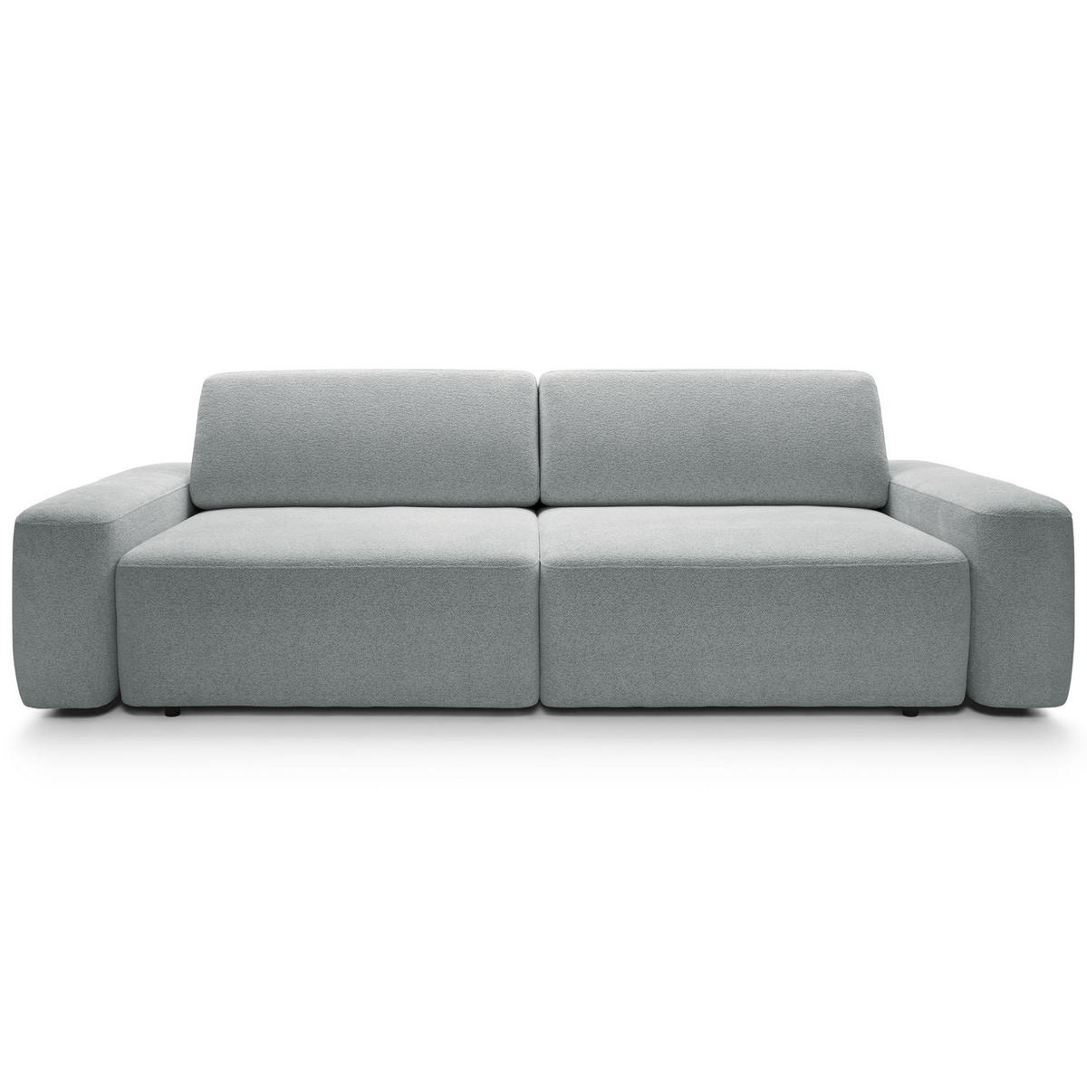 3-SITZER SOFA Baleo Hellgrau Chenille-Bezug - Hellgrau/Schwarz, Kunststoff/Textil (257/82/105cm) - Selsey