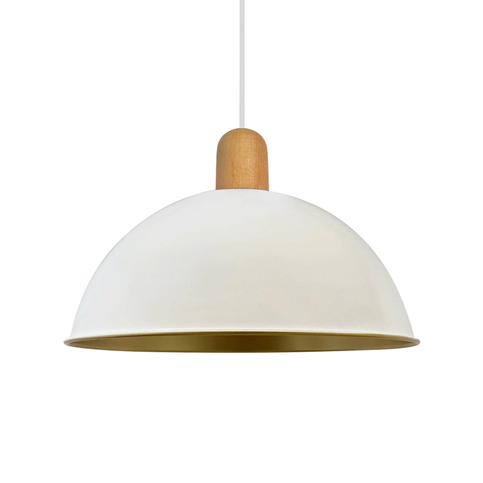 PENDELLEUCHTE Industrielle 30/20 cm - Goldfarben/Weiß, Holz/Metall (30/20cm) - Bamyum