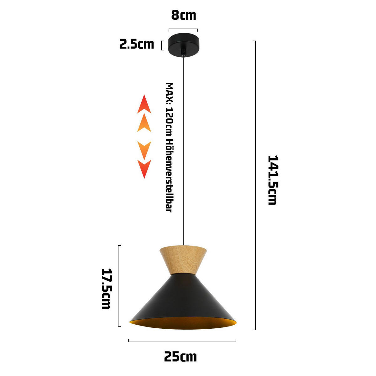 KRONLEUCHTER Luxhold 25.0/25.0/141.5 cm (2er-set) - Schwarz, Glas (141.5/25/25cm) - ZMH