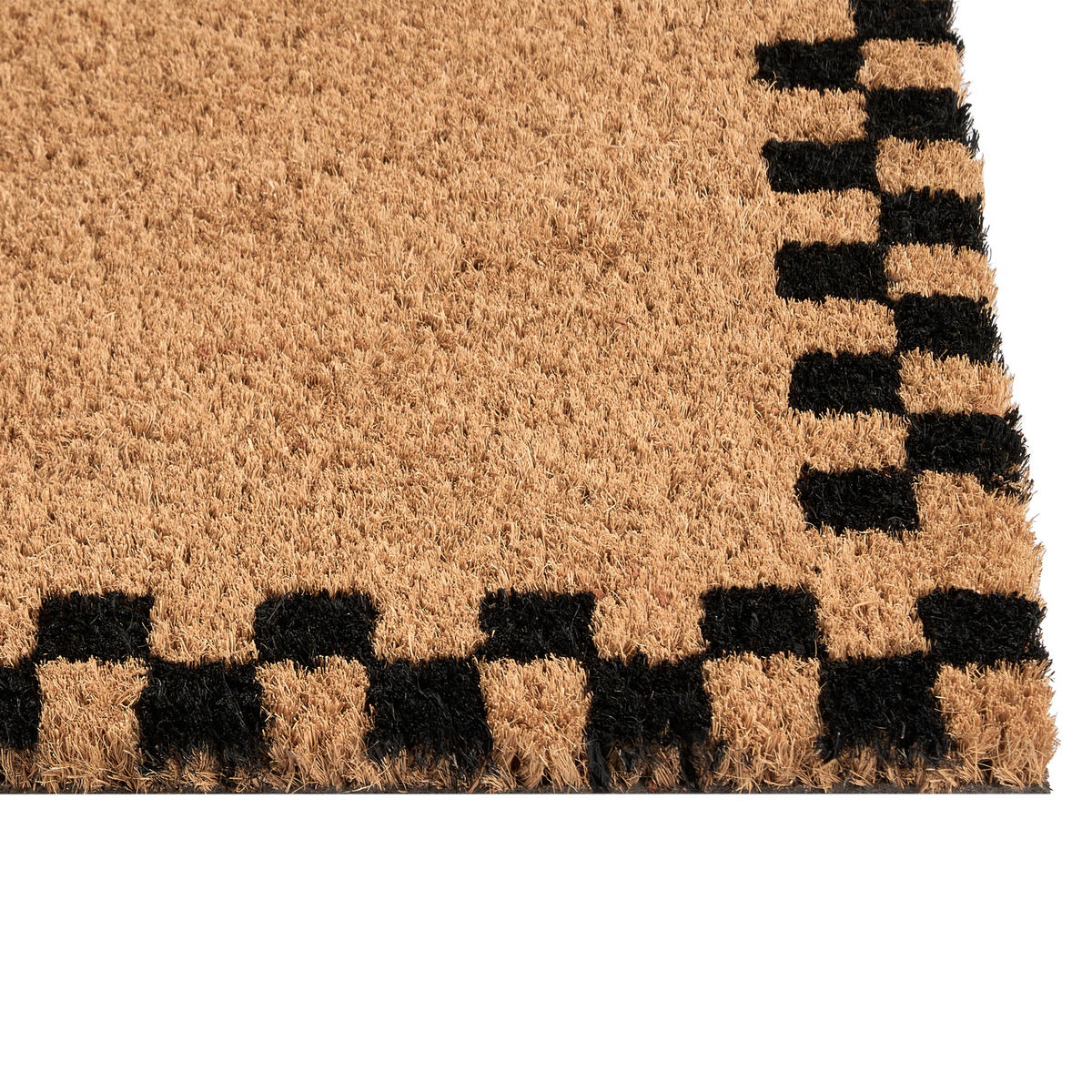 FUSSMATTE Beige/Schwarz 40/60 cm Kokosfasern Sagada - Beige, Textil (40/60cm) - Beliani