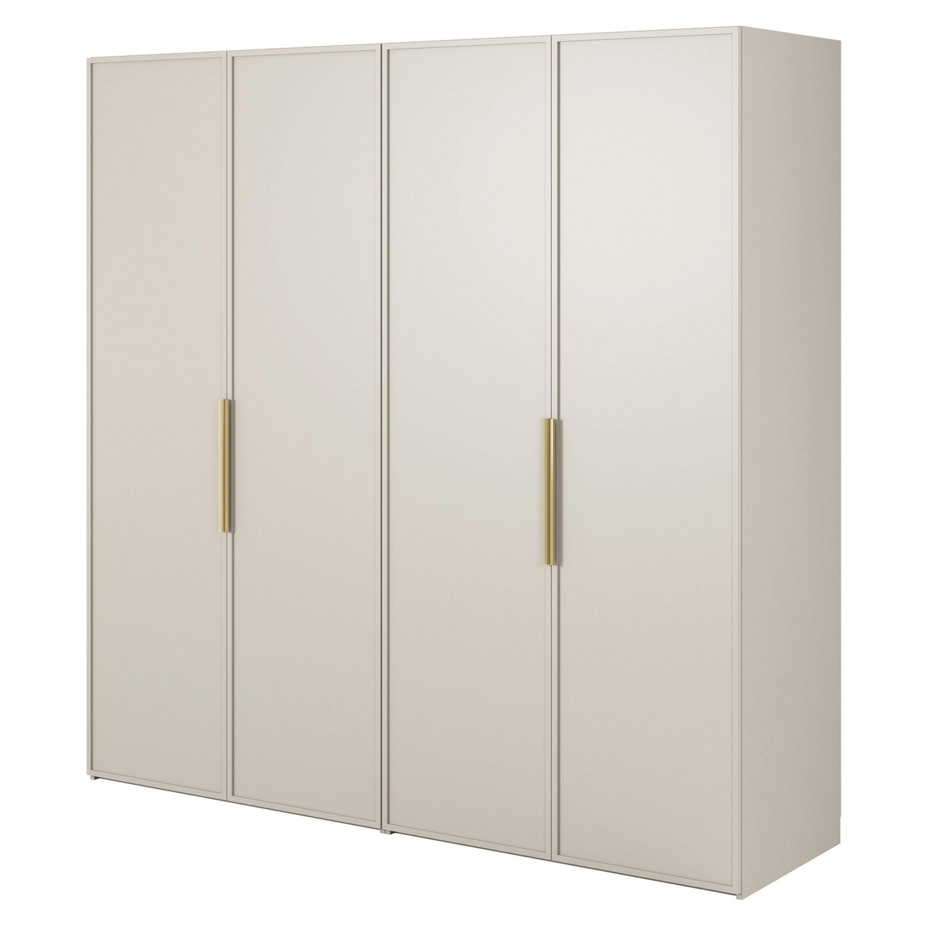 KLEIDERSCHRANK Frame Greige 200 cm - Taupe/Goldfarben, Holzwerkstoff/Metall (200/200.5/57cm) - Selsey