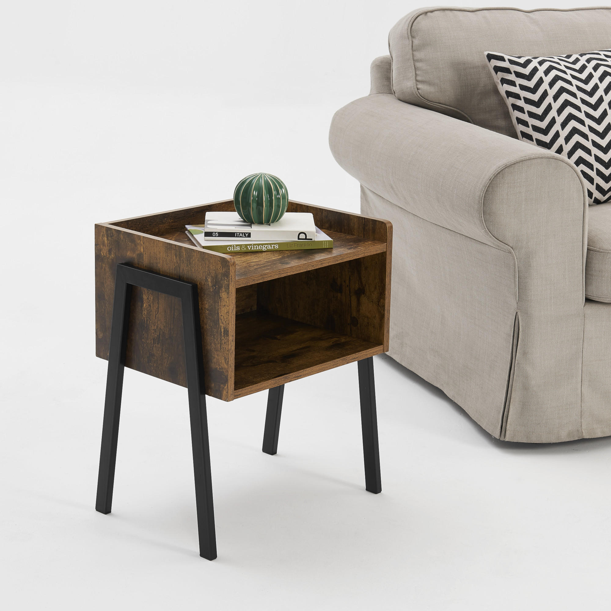 NACHTTISCH Andernach - Braun, Holzwerkstoff (42/52/35cm) - [en.casa]