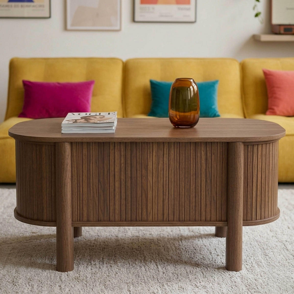 COUCHTISCH, dunkles Holz - Braun, Holz (48/100/45cm) - Oviala