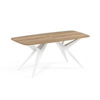 ESSTISCH AXIS - Hellbraun/Weiß, Holzwerkstoff/Metall (90/180/76cm) - Meblini