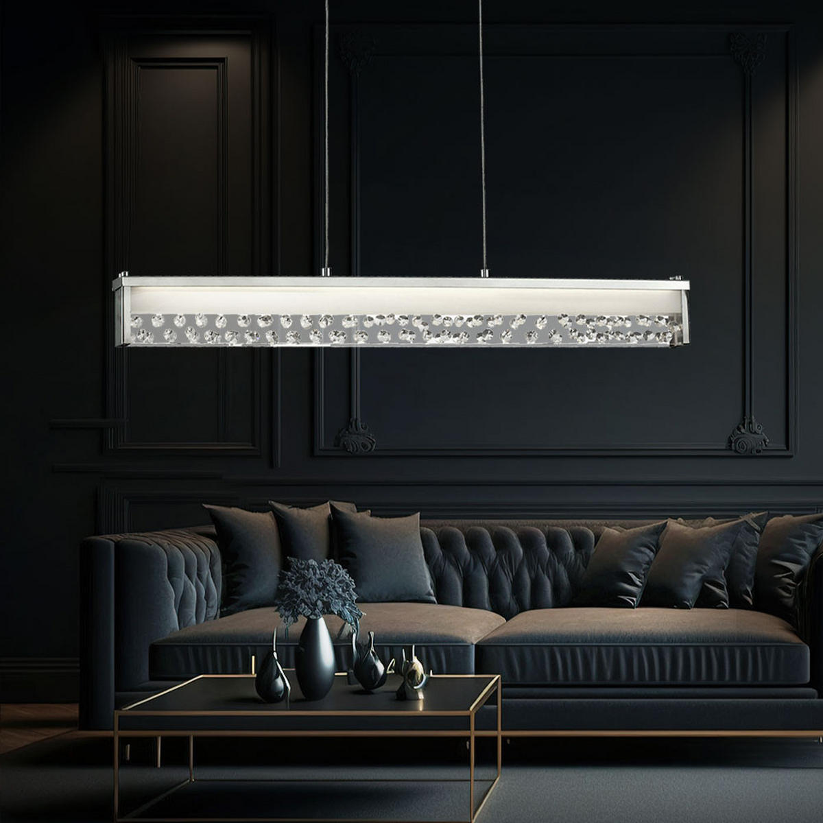 LED HÄNGELEUCHTE Doriana Silber Kristallglas - Silberfarben, Metall (78/4/120cm) - Esto