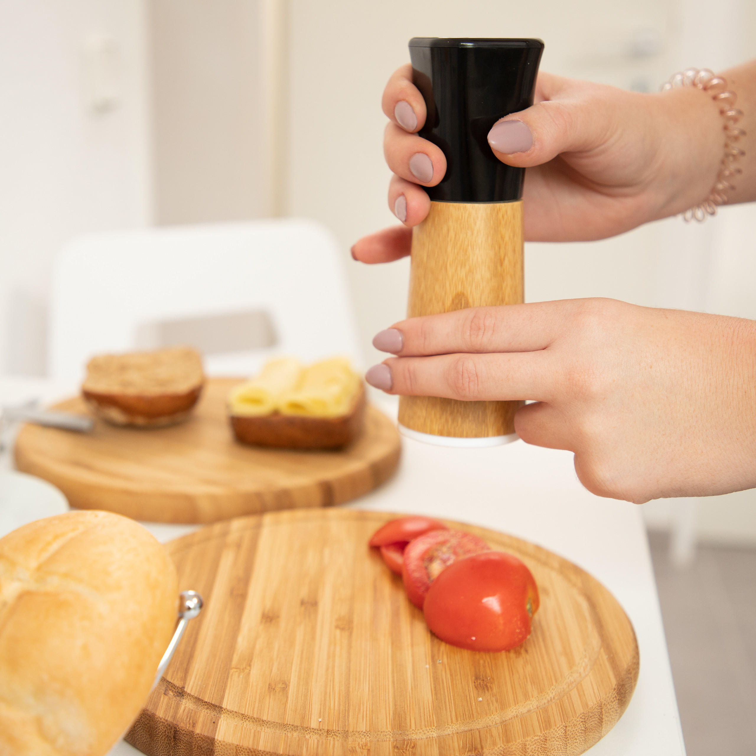 2XPFEFFERMÜHLE - Multicolor, Holz/Keramik (5/17/5cm) - Relaxdays