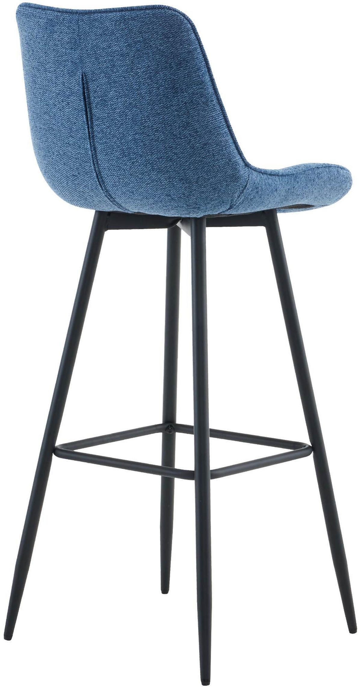 BARHOCKER 2er Set Stoff blau - Blau/Schwarz, Textil/Metall (47/106/52cm) - CLP