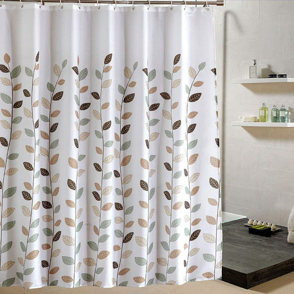DUSCHVORHANG klein Blätter 180 x 180 cm wasserdicht schimmelresistent mit Haken - Multicolor, Textil (180/180cm) - MCBOSON