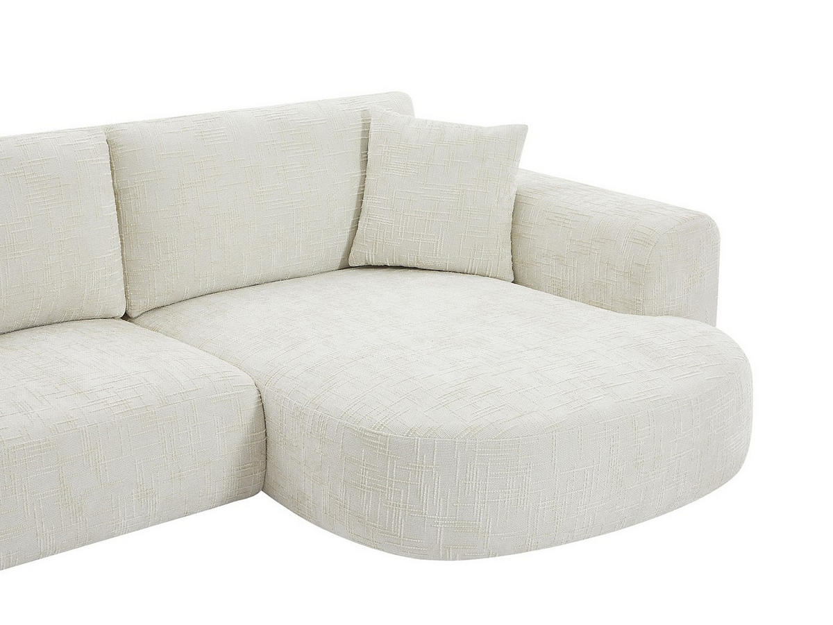 ECKSOFA - Ecke rechts - Strukturstoff - Beige - RULAMA - Beige, Textil (250/154cm) - Vente-Unique