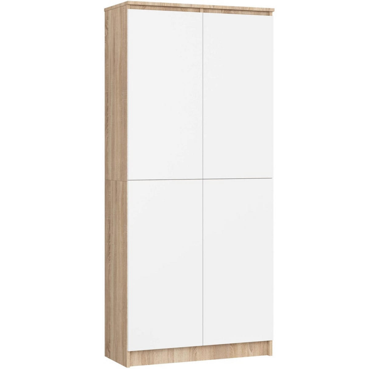 STANDREGAL Eiche Sonoma, Weiß 180/80/35 - Weiß, Holzwerkstoff (80/180/35cm) - RAUMHIRSCH FURNITURE