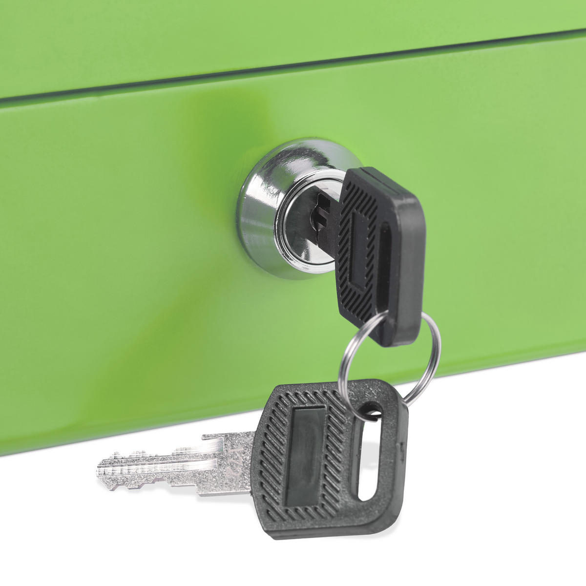 POKLADŇA - zelená, kov/plast (20/8.5/17cm) - Relaxdays