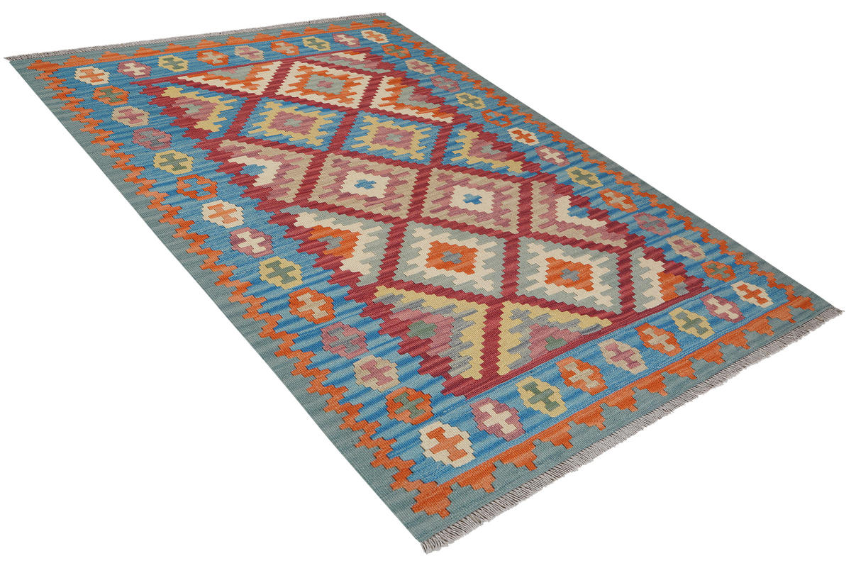 HANDWEBTEPPICH Kelim Gashgai Rot 184/130 cm Schurwolle - Rot, Textil (130/184cm) - Looma