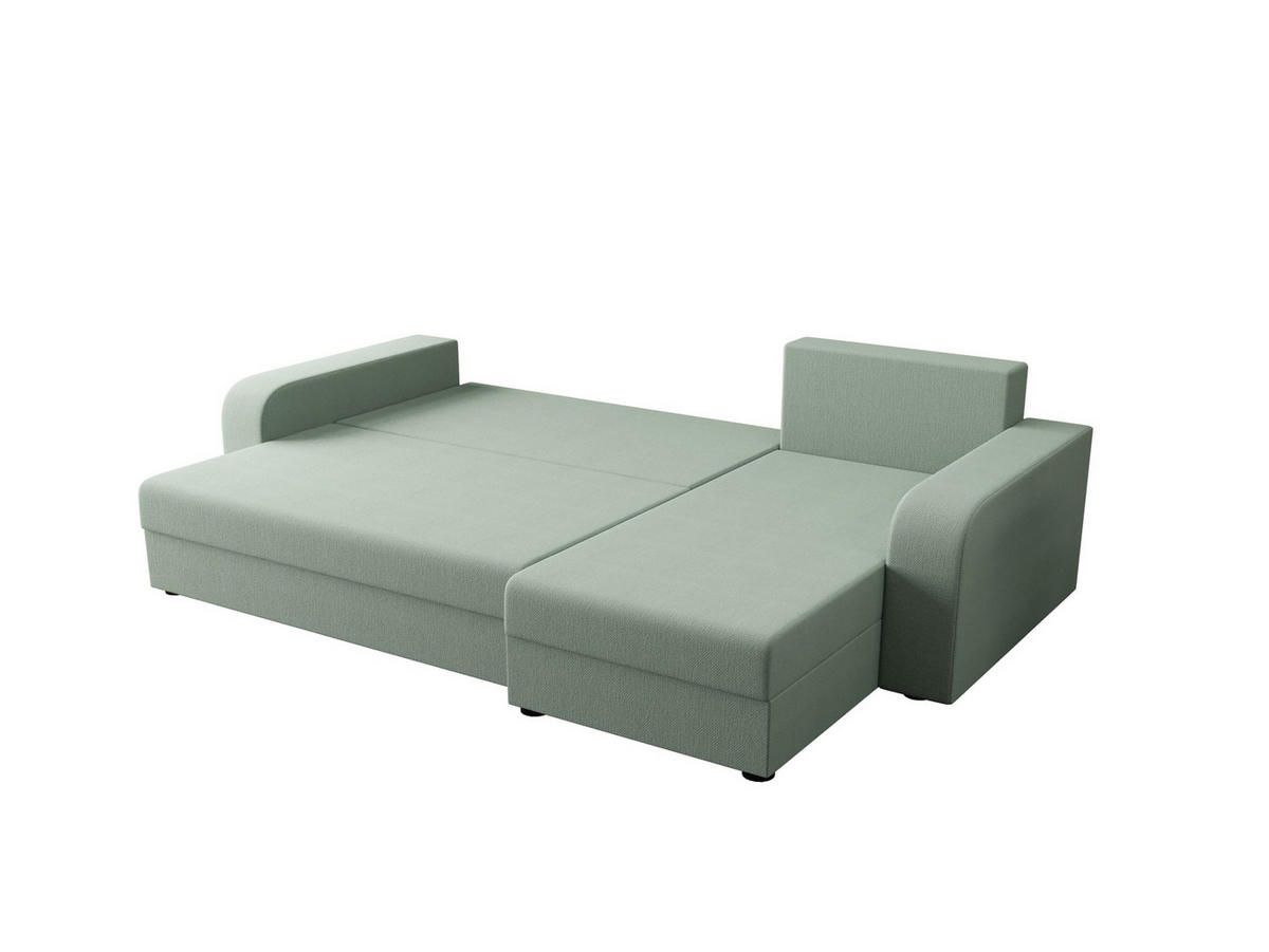 ECKSOFA HEWLET L BIS Cosmic 16 Rechts mit Schlaffunktion - Hellgrün, Textil (240/140cm) - Bedante