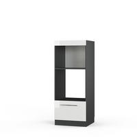 MIKROWELLENSCHRANK Fame-Line Weiß Hochglanz 60 cm offen - Weiß Hochglanz/Anthrazit, Holzwerkstoff (60/153.6/58.1cm) - Vicco