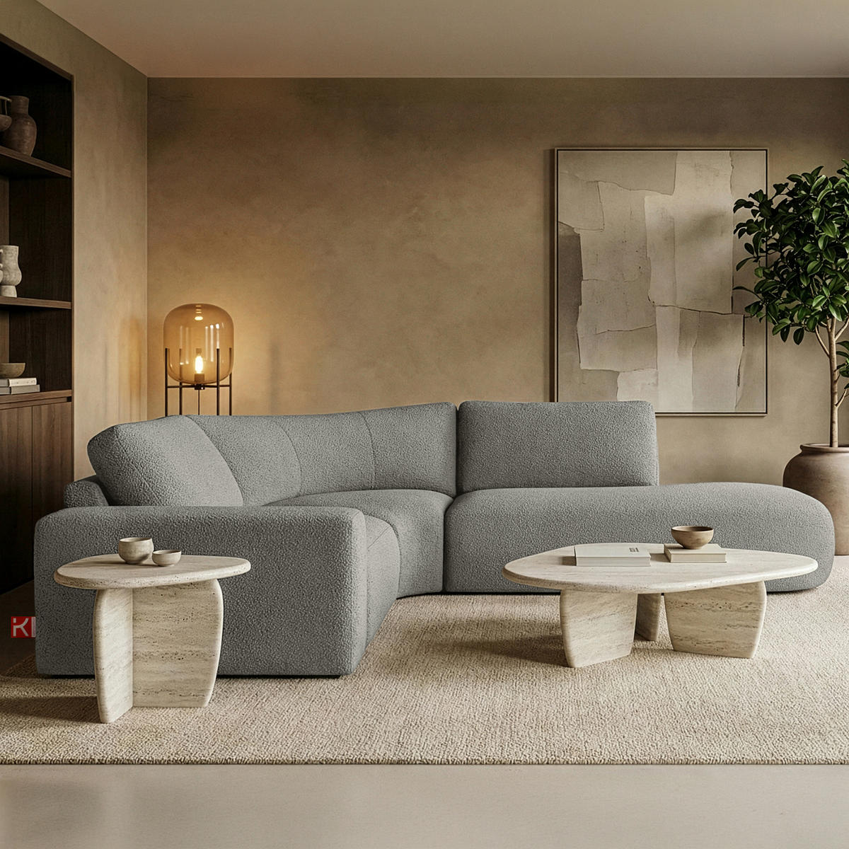 ECKSOFA RECHTS ZUCCO, Dunkelaschgrau - Dunkelgrau, Holz/Holzwerkstoff (224/293cm) - KONSIMO®