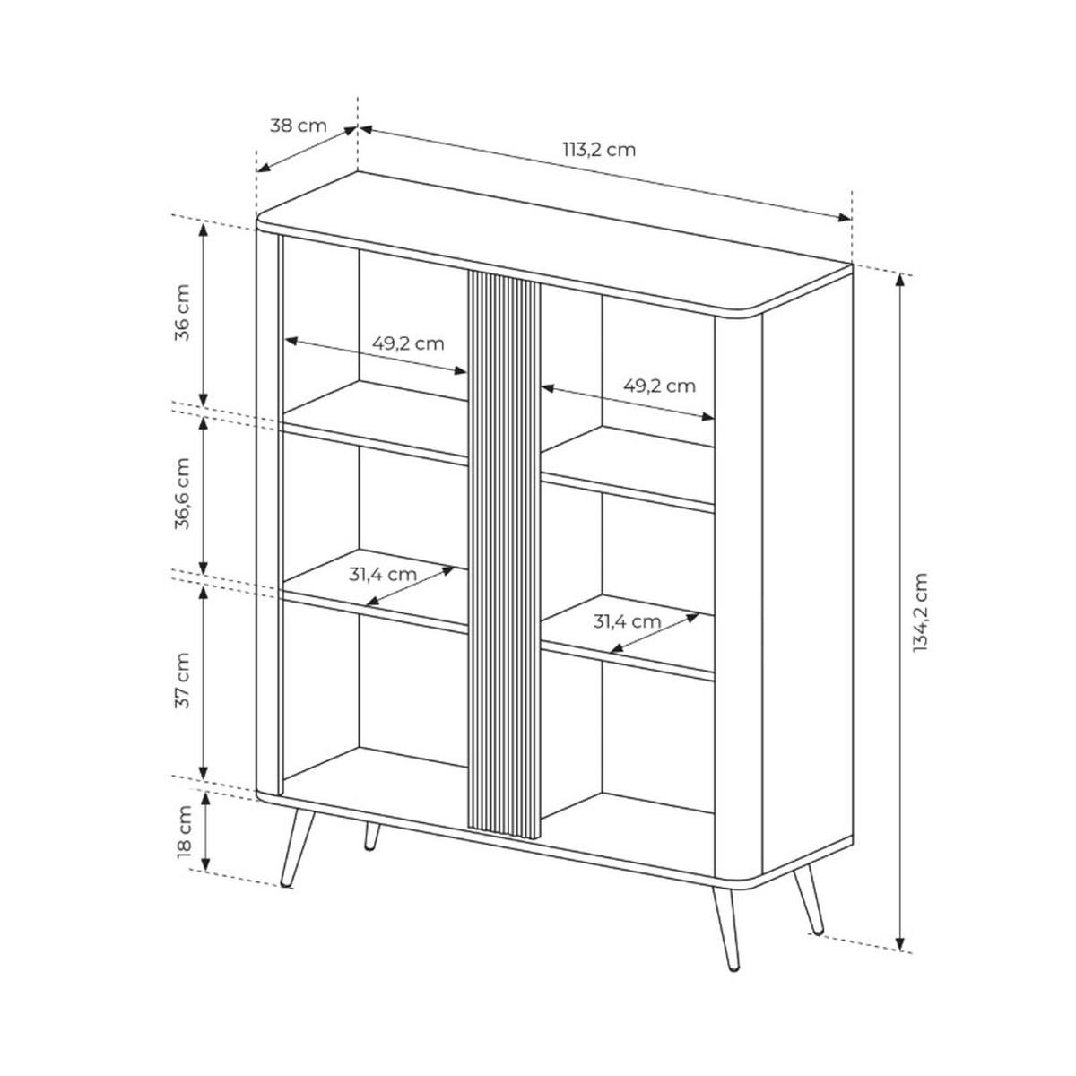 KOMMODE Velia - Braun, Holzwerkstoff (113.2/134.2/38cm) - Pillovely