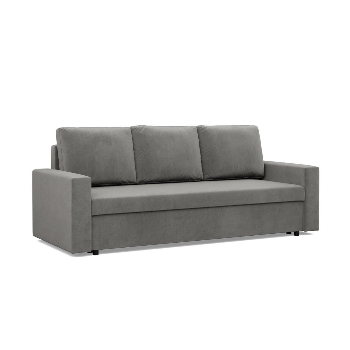 SOFA 3-SITZER MIT SCHLAFFUNKTION NEO, Hellgrau - Grau, Textil (220/92/92cm) - Mebligo