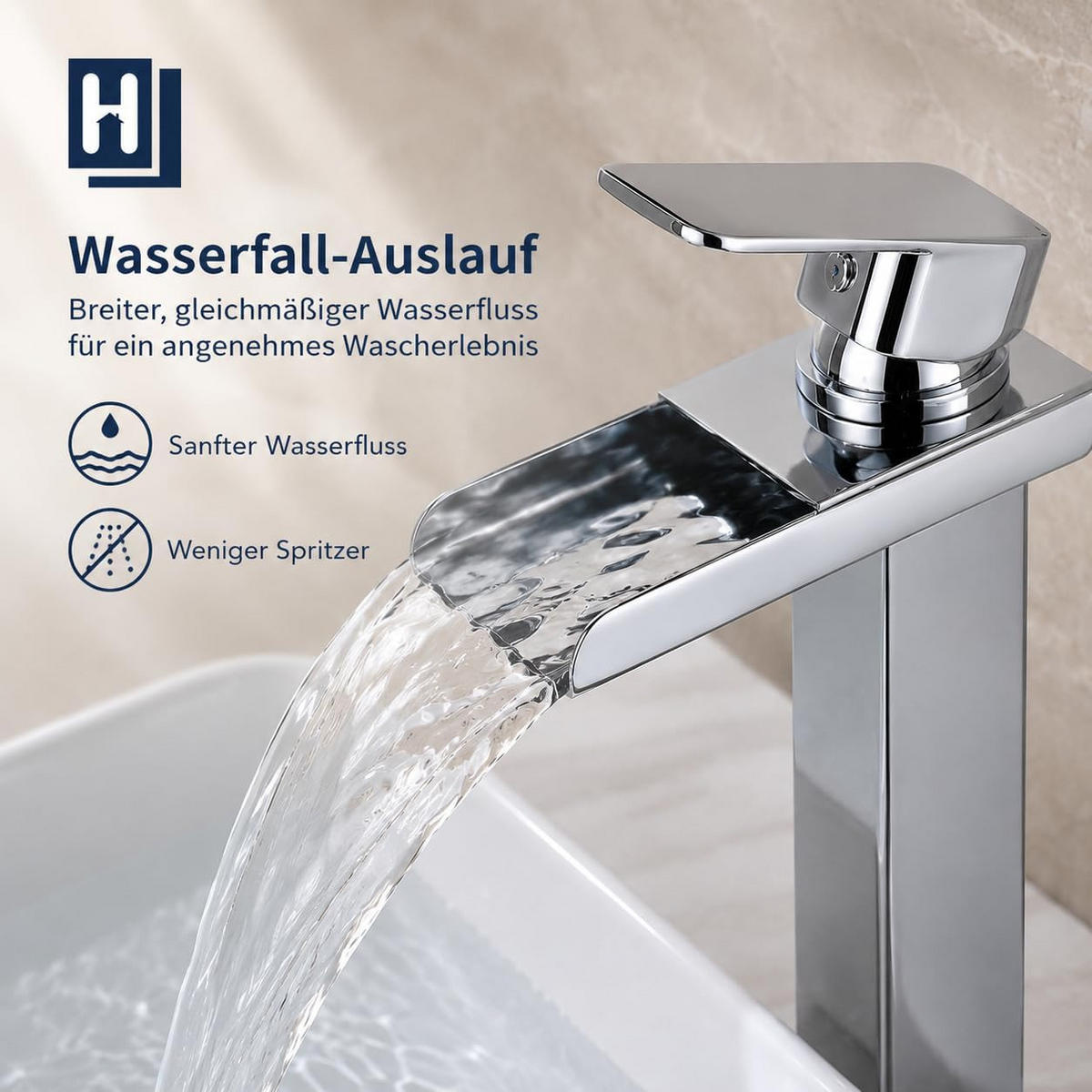BADEZIMMERARMATUR, 32 x 13 cm, silber - Silberfarben, Metall (35/7/19cm) - Vallsero