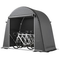 FAHRRADZELT DE-08141 mit Rolltür & Metallrahmen Dunkelgrau - Dunkelgrau, Kunststoff (120/200/245cm) - ComfortXL