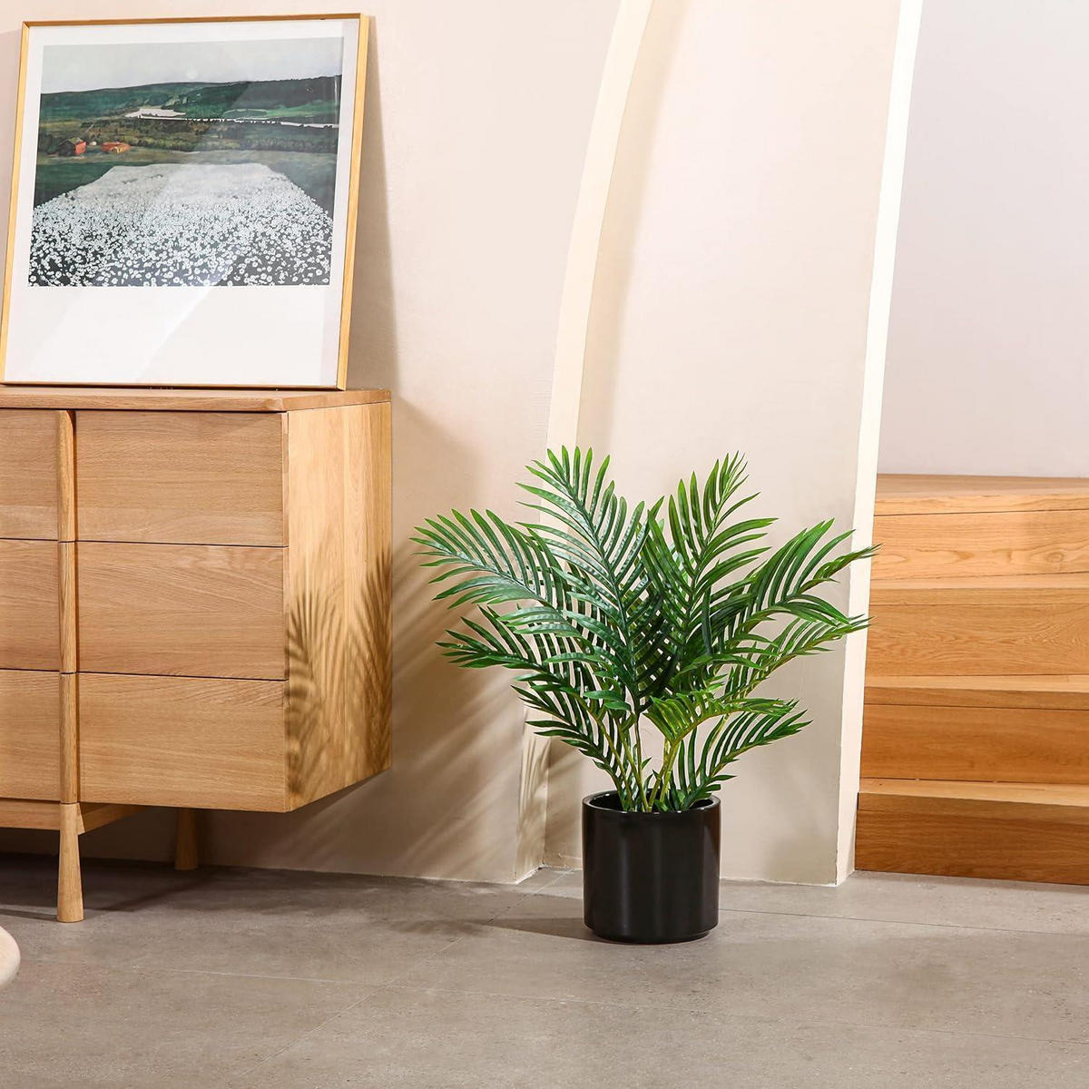 KUNSTPALME Areca 60 cm im Topf - Grün, Kunststoff (61cm)
