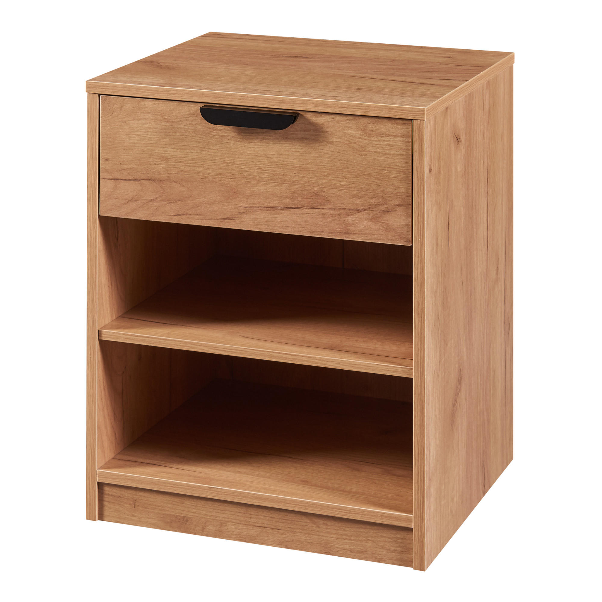 NACHTTISCH Varkaus - Eichefarben, Holzwerkstoff (43/55/40cm) - [en.casa]