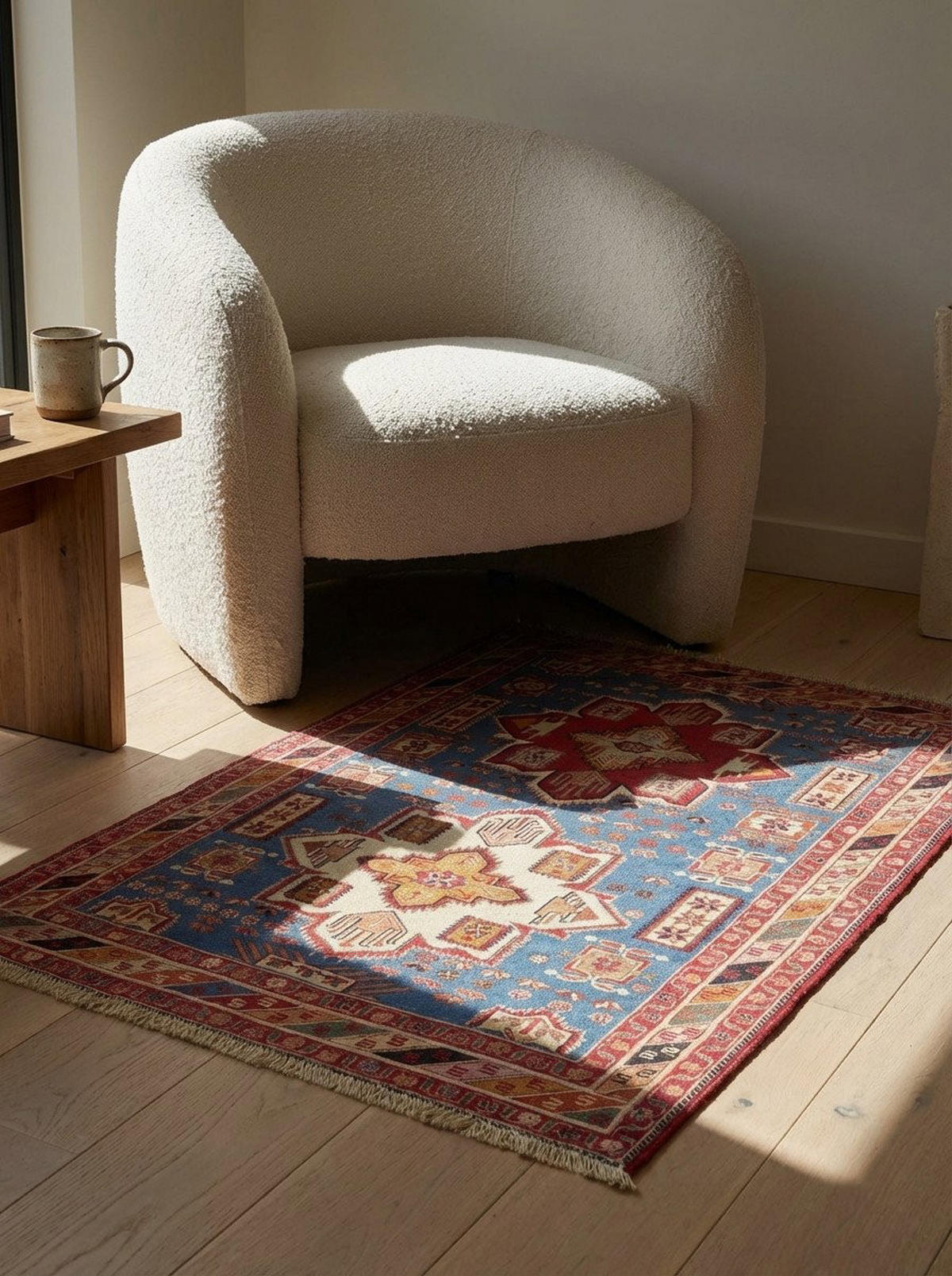 TEPPICH Sumak Shahsavan Blau 154/108 cm Schurwolle - Blau, Textil (108/154cm) - Looma