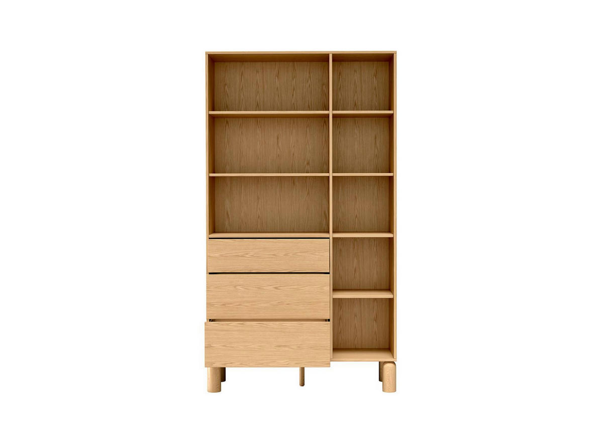 STANDREGAL Sanden Eiche, mit Schubladen - Eichefarben, Holzwerkstoff (110/197/41cm) - Bettso