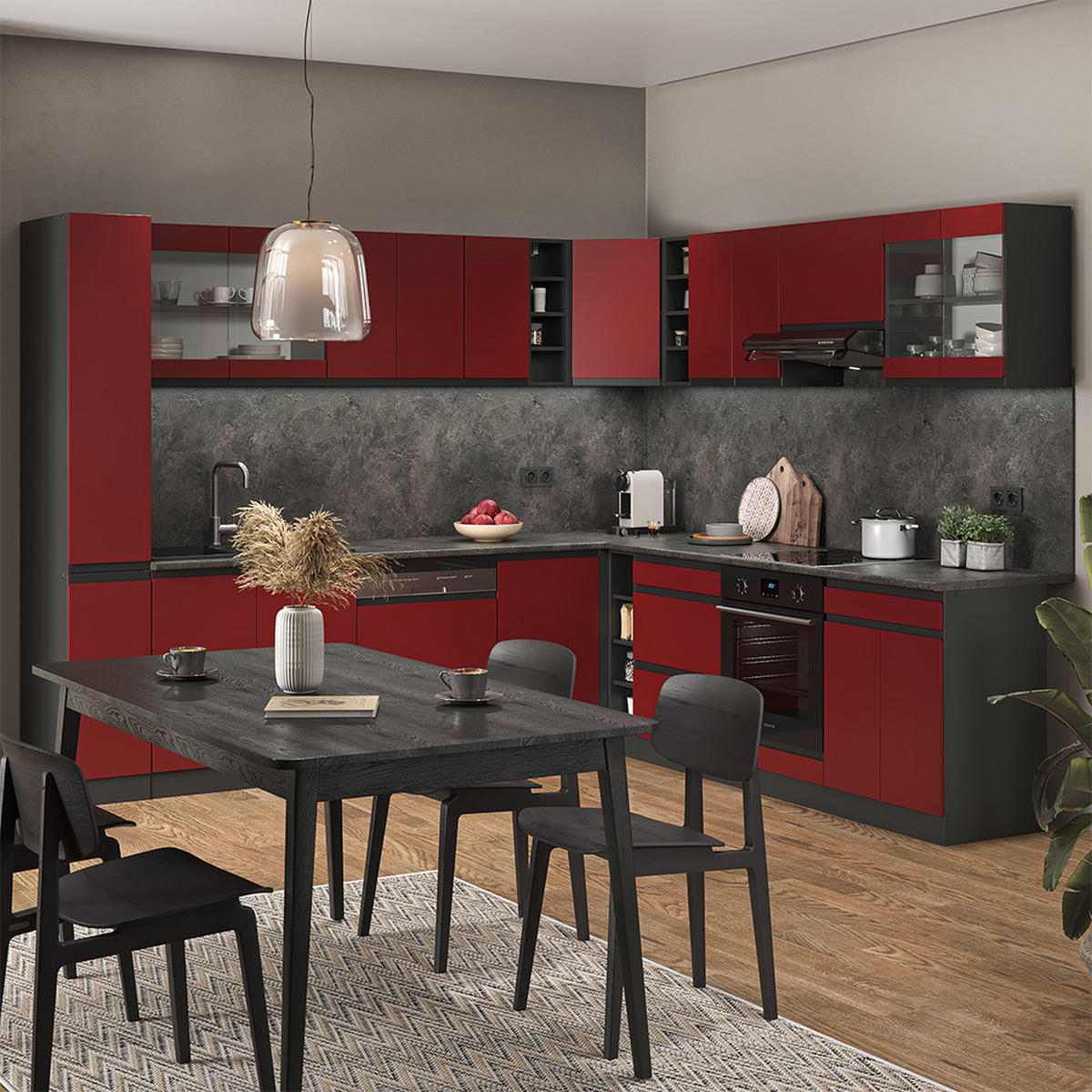 KÜCHENFRONT R-Line Rot 59.2 x 71.3 cm Möbelfront für den Unterschrank - Rot, Holzwerkstoff (59.2/71.3/1.6cm) - Vicco