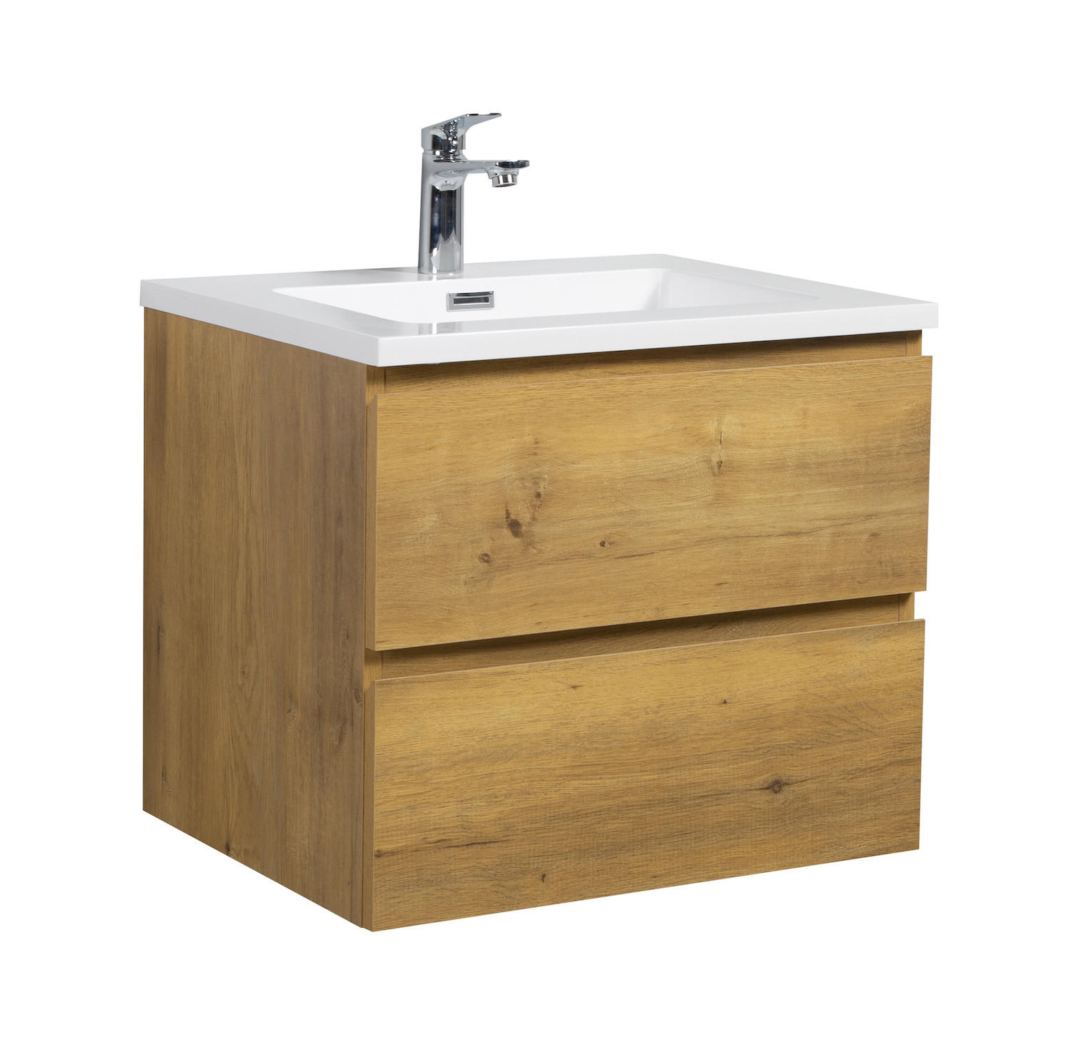 WASCHTISCHKOMBI Angela 2 Teile - Eiche - 60 x 48 x 52 cm - Eichefarben/Weiß, Holz (60/52/48cm) - Badplaats