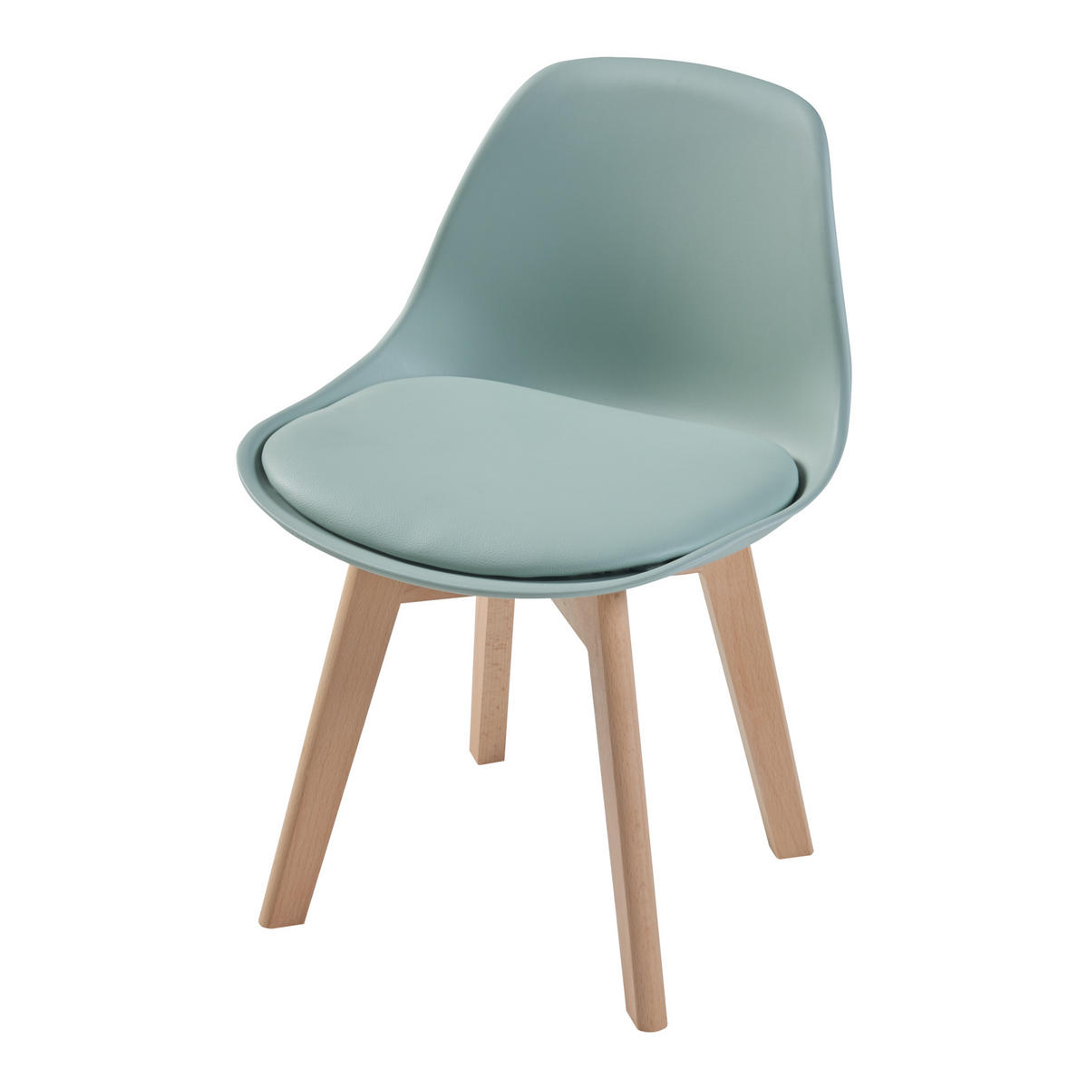 KINDERSTUHL Elvdal - Naturfarben/Mintgrün, Holz/Kunststoff (38/56/33cm) - [en.casa]