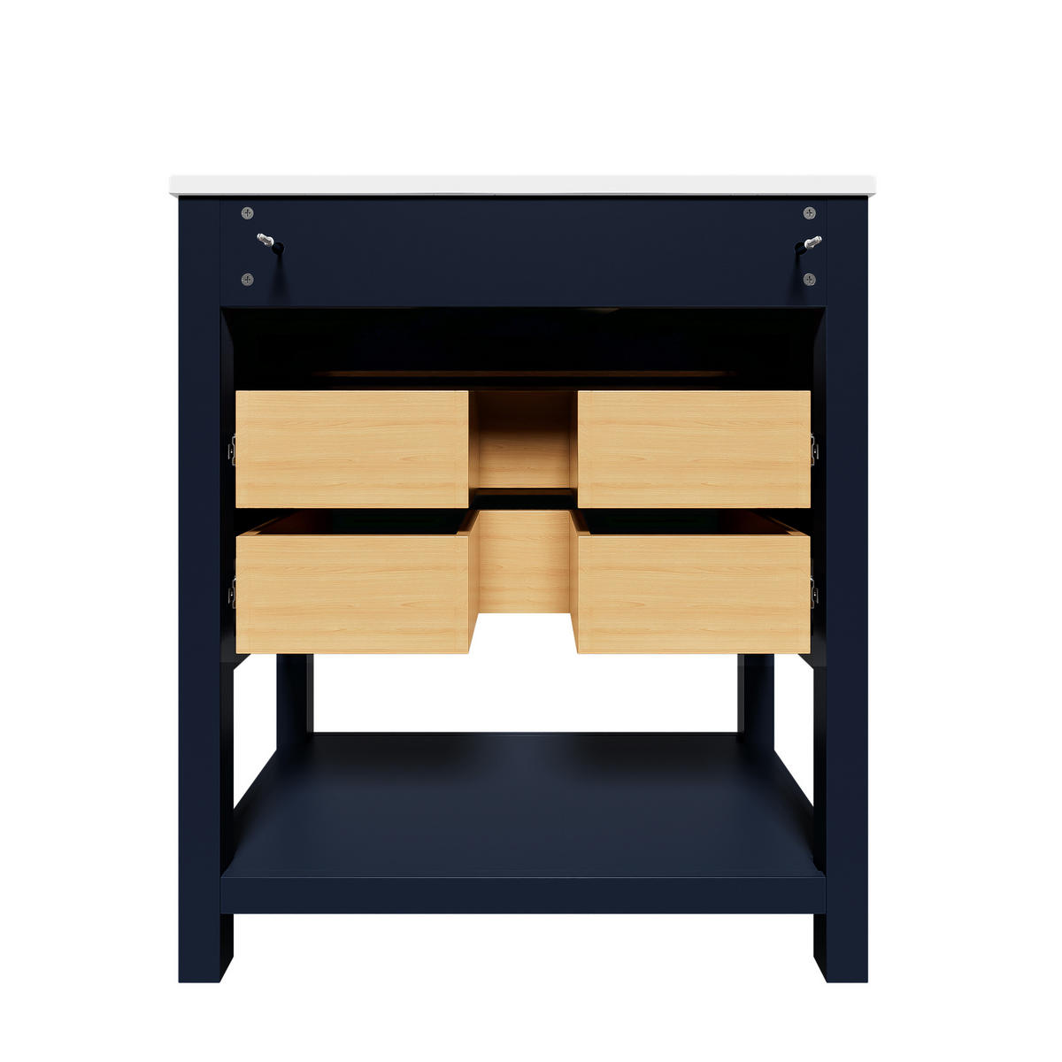WASCHPLATZ Schwarzblau 76/46,5/86 cm - Schwarz, Holz (76/86/46.5cm) - PANGIVO