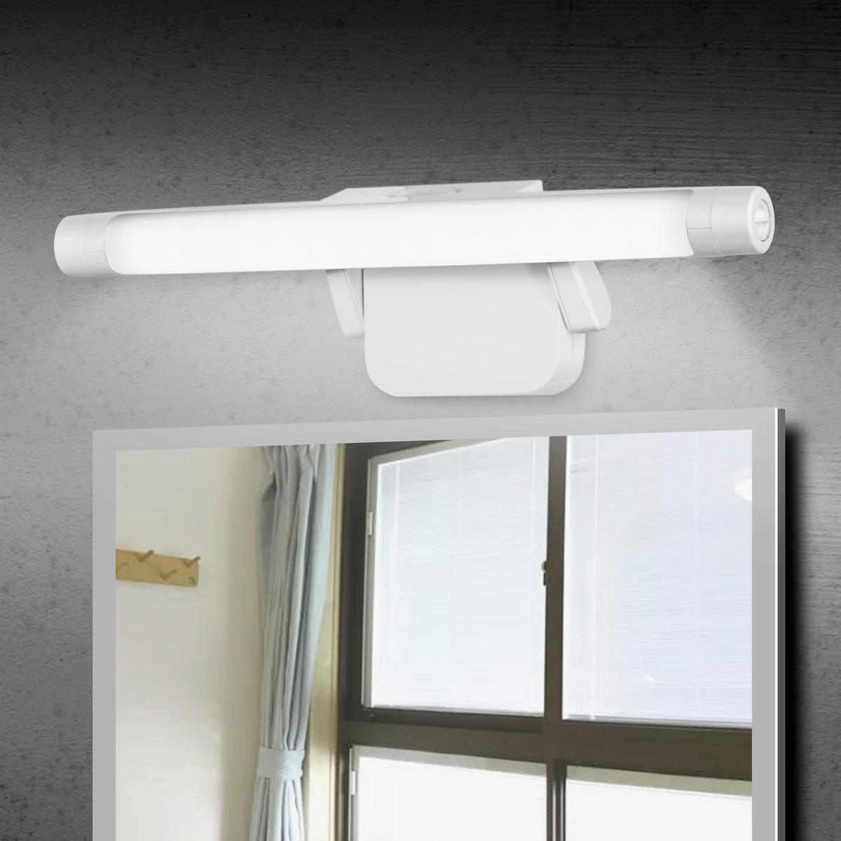 LED-BILDERLEUCHTE - verstellbare Wandleuchte mit Dimmfunktion für Bilder und Spiegel, batteriebetrieben - Weiß, Kunststoff (15/34/3.1cm) - Northpoint