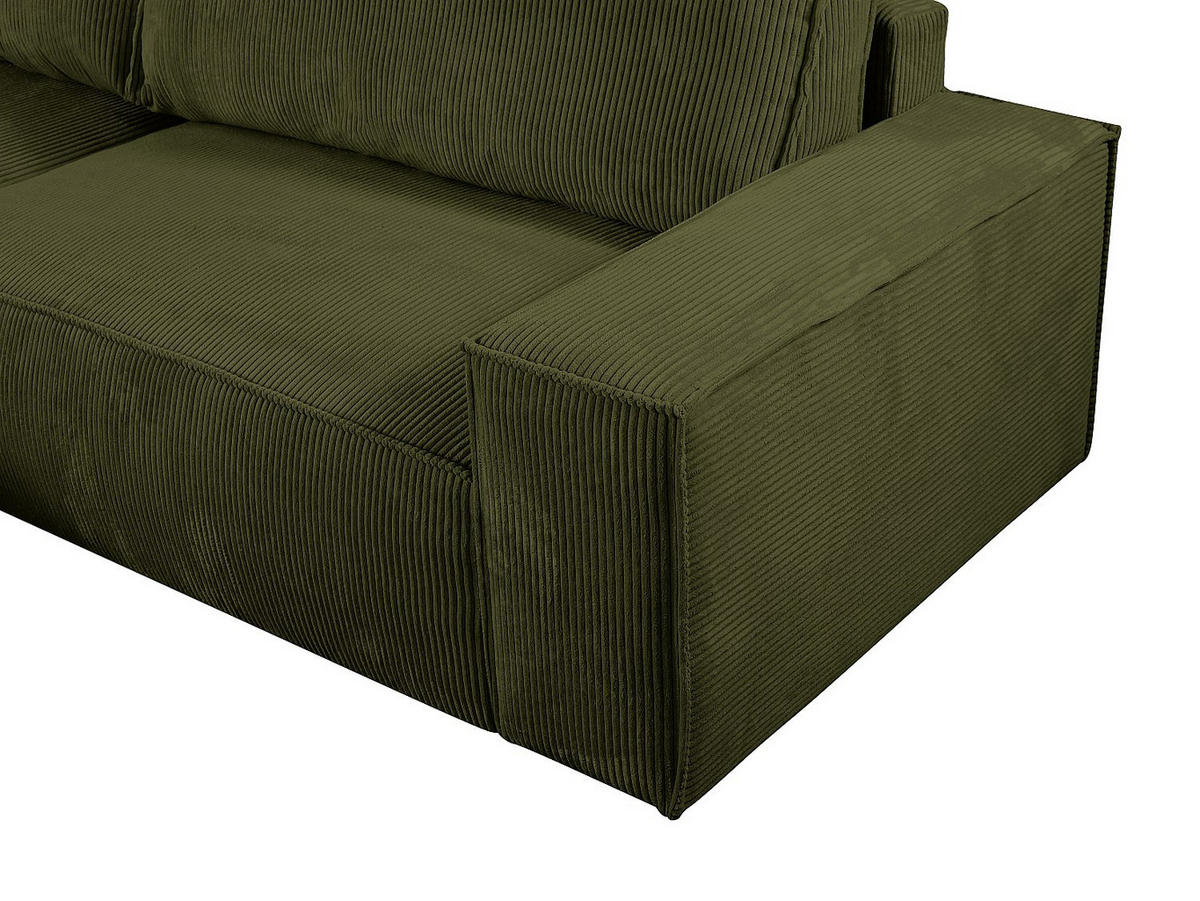 SCHLAFSOFA - 4 Personen - samt - khaki Amelia - Olivgrün, Textil (267/167cm) - Vente-Unique