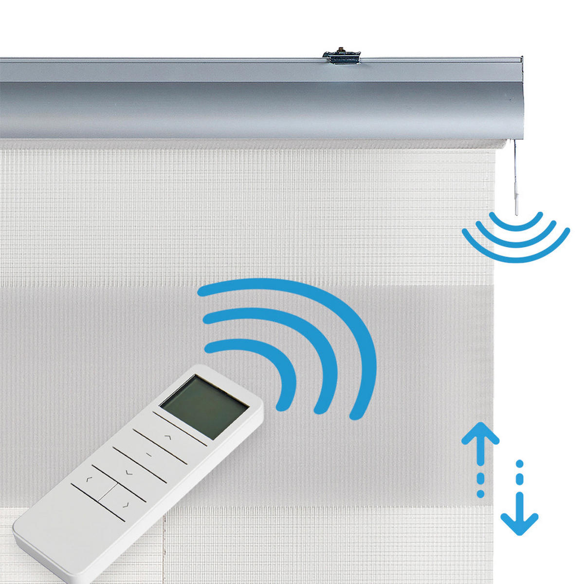 DOPPELROLLO Motorisiertes Grau 180x250 cm - Grau, Kunststoff (180/250cm) - STORESDECO