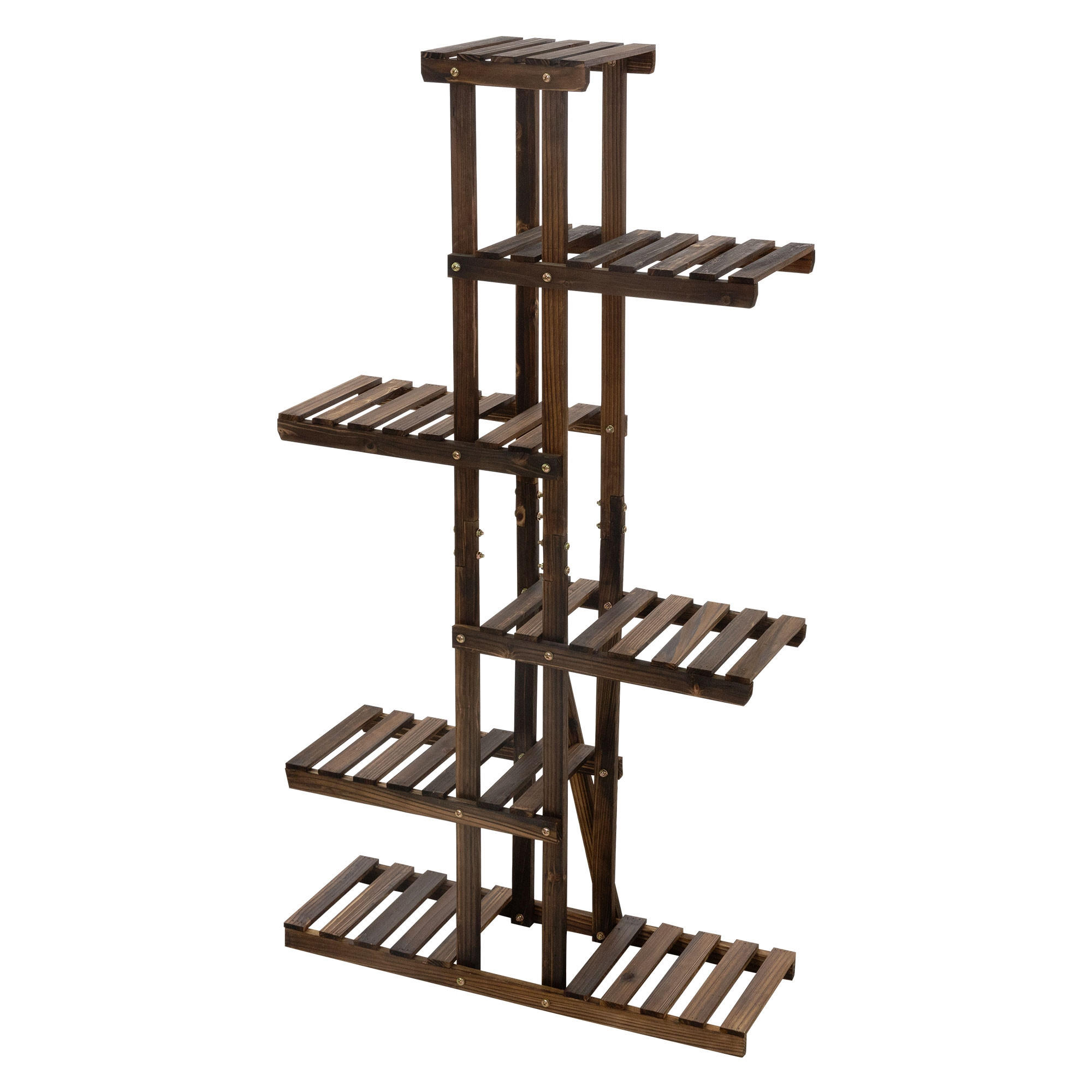 BLUMENREGAL - Braun, Holz (27.5/140/75cm) - ML-DESIGN