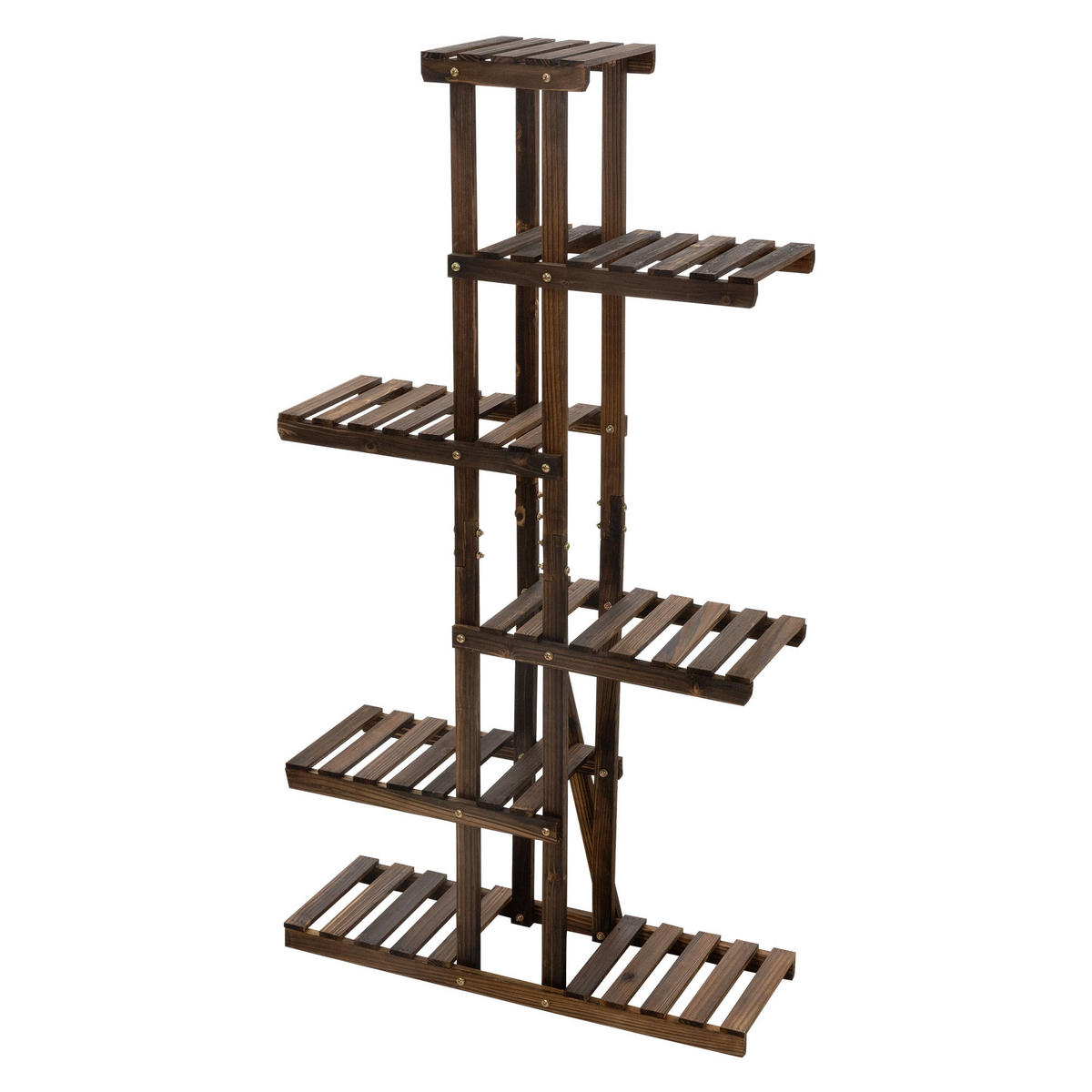 BLUMENREGAL - Braun, Holz (27.5/140/75cm) - ML-DESIGN