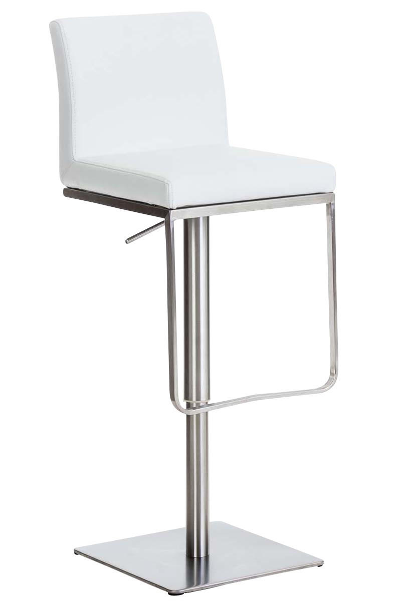BARHOCKER Panama 86x42x44 cm weiß - Weiß, Leder (42/86/44cm) - furnicato