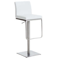 BARHOCKER Panama 86x42x44 cm weiß - Weiß, Leder (42/86/44cm) - furnicato