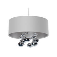 HÄNGELEUCHTE Grau 40/96 cm - Silberfarben/Grau, Kunststoff (40/1/96cm) - ONZENO